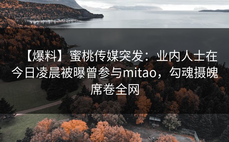 【爆料】蜜桃传媒突发：业内人士在今日凌晨被曝曾参与mitao，勾魂摄魄席卷全网