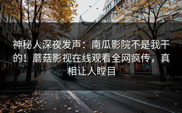 神秘人深夜发声：南瓜影院不是我干的！蘑菇影视在线观看全网疯传，真相让人瞠目