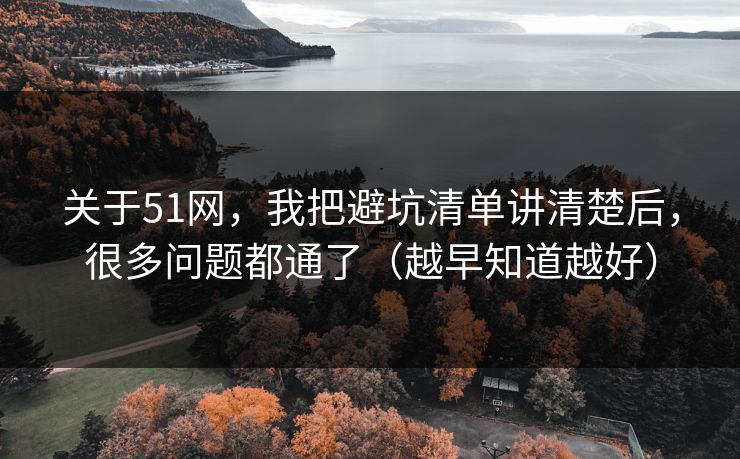 关于51网,我把避坑清单讲清楚后,很多问题都通了(越早知道越好) 关于51网,我把避坑清单讲清楚后,很多问题都通了(越早知道越好)